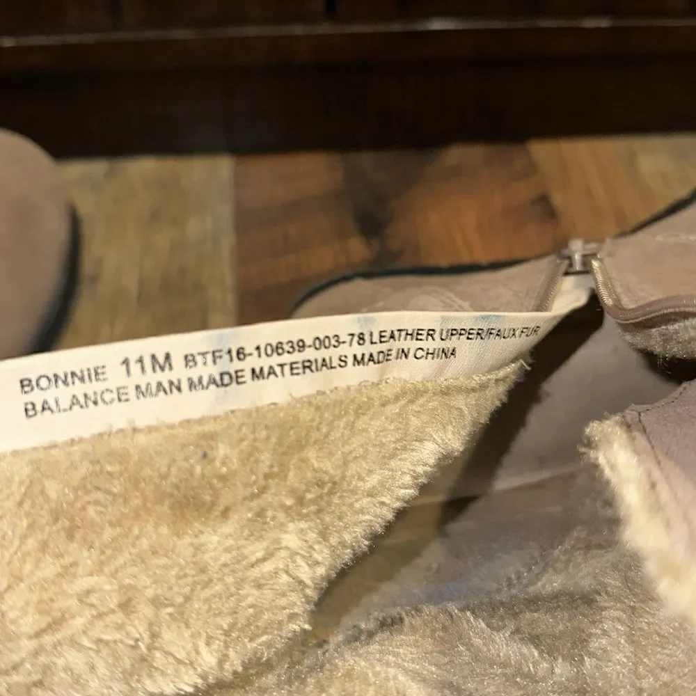 Batetraps Tan “Bonnie” Leather‎ Wedge Booties Size 11